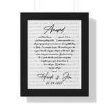 Lyrics Song -- Black framed poster/ 11"x14" -- Heidi & Jim 02/04/2022