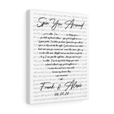 Lyrics -- Frank & Alexis 06.09.20 -- Canvas 11x14 -- Printify