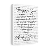 Lyrics -- Amanda & Brandon 5.22.2021 -- Canvas 11x14 -- Printify