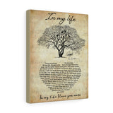 in My Life Lyrics -- Canvas 11"X14" -- 11
