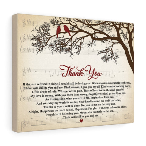 Thank You Lyrics  -- 25 -- Canvas 11x14 -- Printify