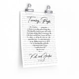 Lyrics Song -- poster/ 9''x11'' -- Kel and Jordan 7/17/21