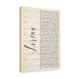 Music Song Lyrics -- Canvas 18"X24" -- lorena
