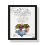Lyrics Song -- Black framed poster/ 16"x20" -- Corey & Evie