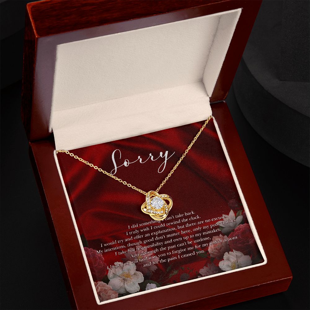 Love Knot Silver, I'm Sorry - I Did Something I Can't Take Back - White Gold 14K