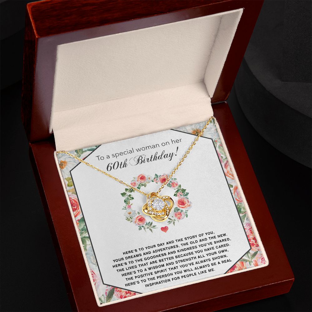 Love Knot Silver, 60th Birthday - 14K White