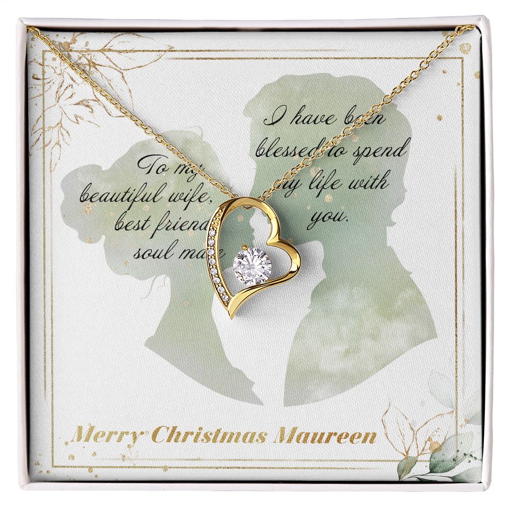 Merry Christmas Maureen - To My Beautiful Wife - Forever Love Silver Luxury