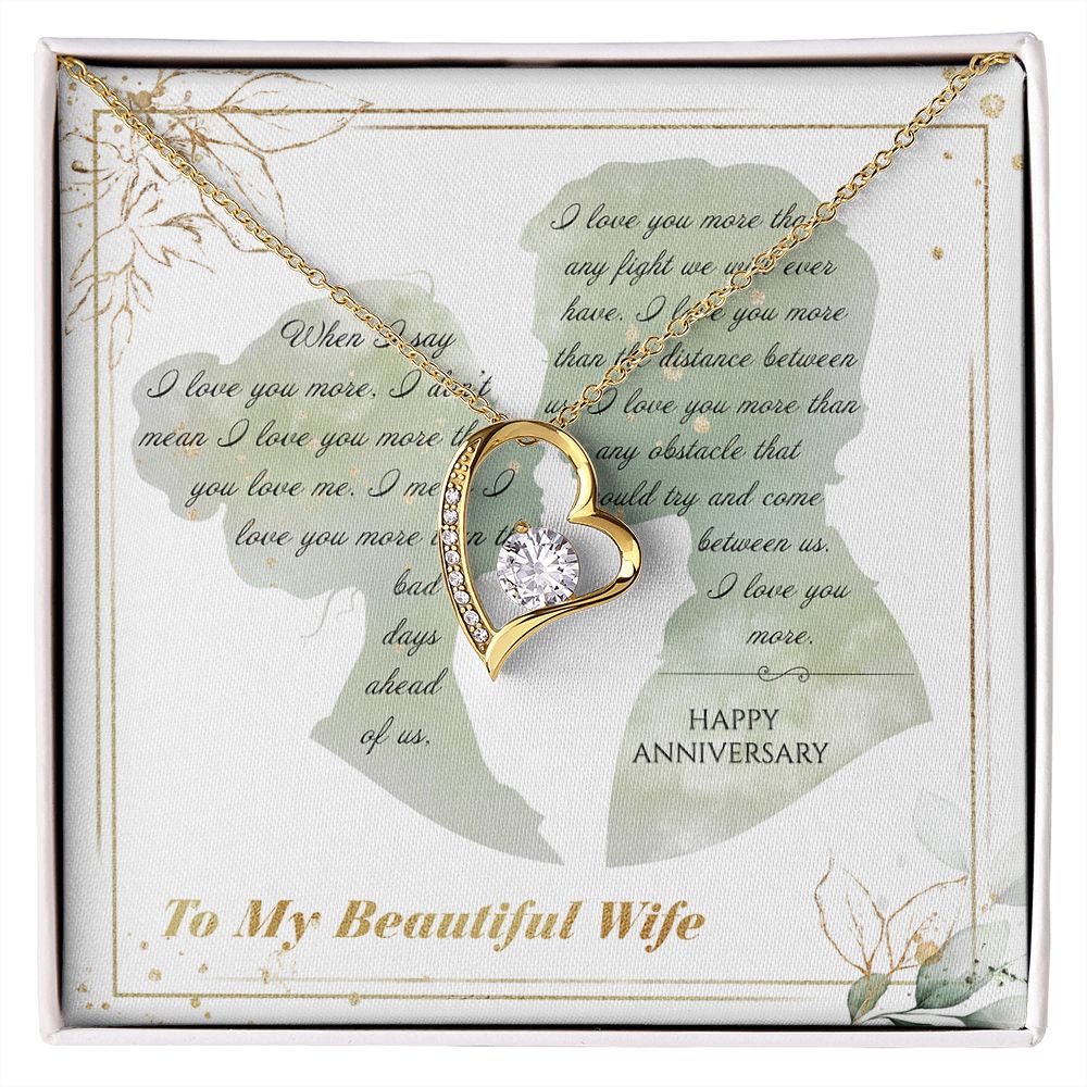 Forever Love Gold, for Wife - Happy Anniversary - To My Beautiful Wife