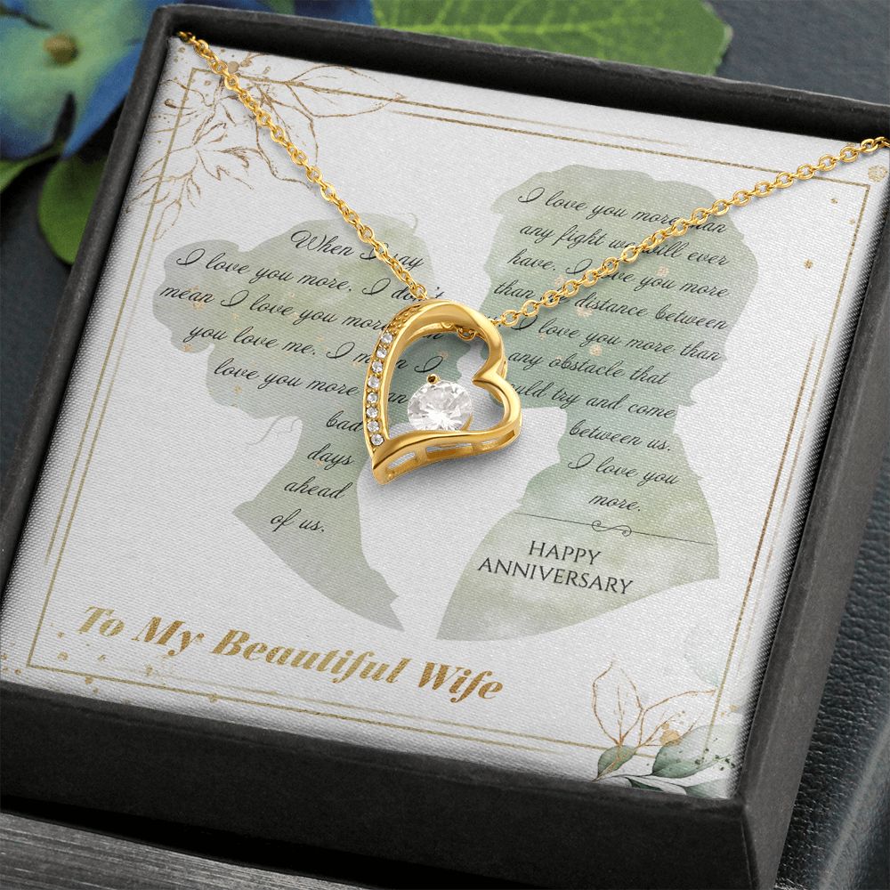Forever Love Gold, for Wife - Happy Anniversary - To My Beautiful Wife