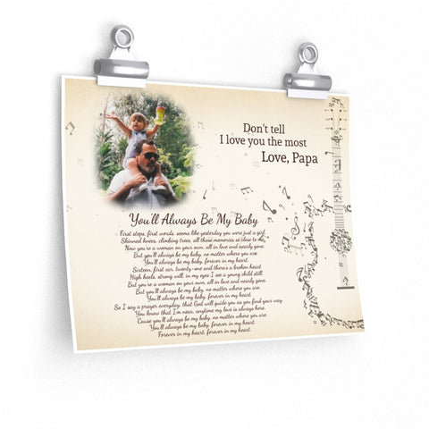 Family Prints -- poster/ 9''x11'' -- Love, Papa Don't tell i love