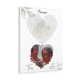 Music Song Lyrics -- Canvas 24"x30" -- LIZ & TROY