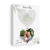 Music Song Lyrics -- Canvas 8"x10" -- Jonah & Sina