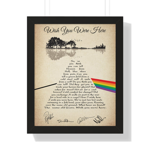 Printify Black Framed 16x20 Poster - Wish You Were Here - Design 3