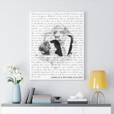 Music Song Lyrics -- Canvas 24"x30" -- Danielle & Matthew