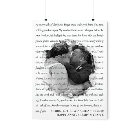 Printify Premium Matte 18x24 Poster - Christopher & Nachia 04•25•22 - Happy Anniversary My Love - All I Ask of You 1.3
