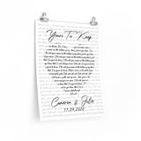 Lyrics -- Cameron & Julie 11.09.2020 -- 16x20 -- Printify