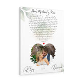 Music Lyrics Song -- Canvas 24"x30" -- Kelsey & Damion