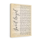 Music Song Lyrics -- Canvas 12"X16" -- Sweet Angel