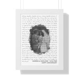 Music Lyrics Song -- White framed 12"x16" -- Warren & Marjorie