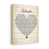 Music Lyrics Song -- Canvas 8"x10" -- Wonder