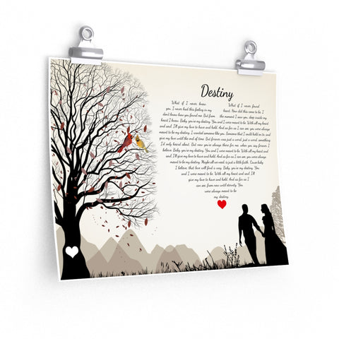 Printifty Matte 14x11 Poster - Destiny Jim Brickman - Couple In Love & Nature