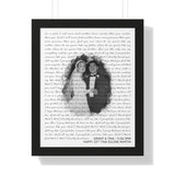 Lyrics -- Grant & Tina 11/06/1998 -- Black framed 16x20 -- Printify