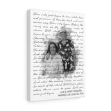 Music Lyrics Song -- Canvas 12"X16" -- Luis & Terry Miranda
