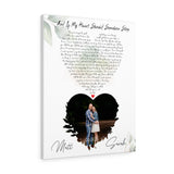 Music Lyrics Song -- Canvas 24"x30" -- Sarah & Matt