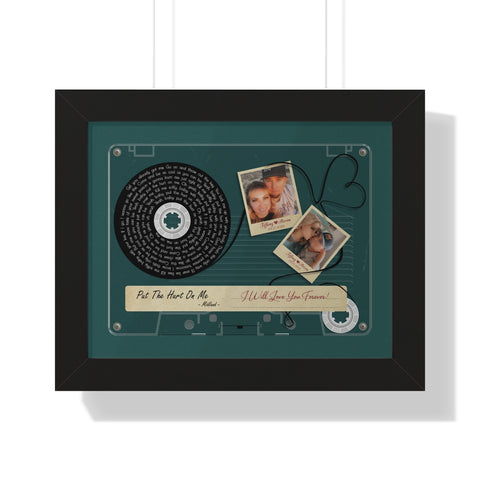 Cassettes-Tape Prints -- Black framed 11"x14" -- Tiffany & Steven