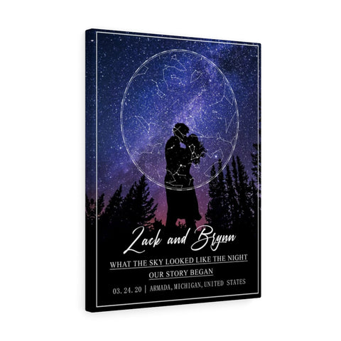 Star map -- Zack and Brynn 03.24.20 -- Canvas 18x24 -- Printify