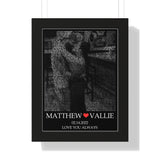 Lyrics -- Matthew & Vallie 02.14.2022 -- Black framed 12x16 -- Printify (N)