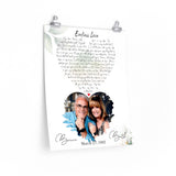 Lyrics Song -- Poster/ 16''x20'' --  Bruce & Beth