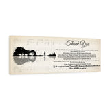Thank You Lyrics -- Canvas  12"x36" -- 27