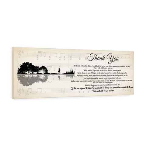 Thank You Lyrics -- Canvas  12"x36" -- 27