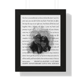 Lyrics -- Shawn & Kathy 4-27-2001 -- Black framed 11x14 -- Printify