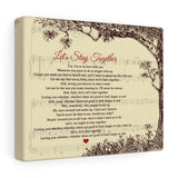 Lyrics -- Let’s stay together -- Canvas 8x10 -- Printify