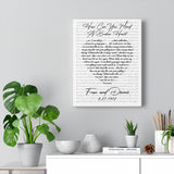 Lyrics -- Fran and Dennis 5/27/1972 -- Canvas 11x14 -- Printify