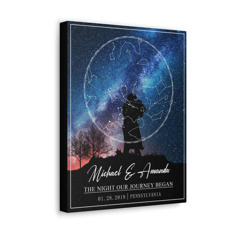 Canvas Gallery Wraps 11x14 Printify - Michael & Amanda - 01.28.2019 Star Map