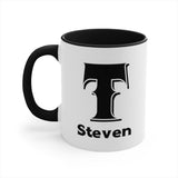 Name Mug -- Steven -- style 4 -- 11oz Black accent -- CC