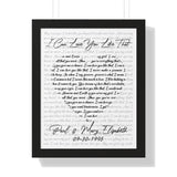 Music Lyrics Song -- Black framed 16"x20" -- Paul & Mary Elizabeth