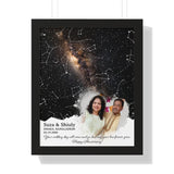 Star map -- Suza & Shiuly 05-19-2000 -- Black framed 16x20 -- Printify