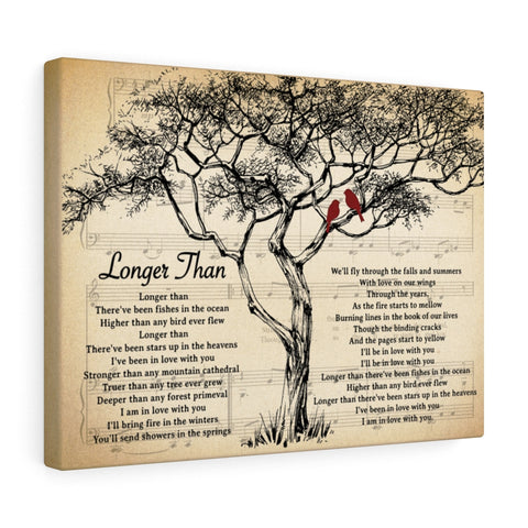 Song lyrics -- Longer Than (Dan Fogelberg) -- Canvas 12"X16" -- Printify