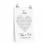Lyrics -- Tabby & Erika 1st valentines 2022 -- 12x18 -- Printify
