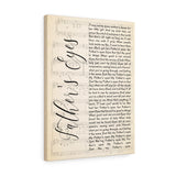 Music Song Lyrics -- Canvas 18"X24" -- Father’s Eyes