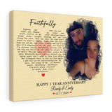 Lyrics Song -- Canvas 11"X14" -- Randy & Emily