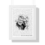 Lyrics Song -- Black Framed poster/ 12”x16” -- Dave & Lori