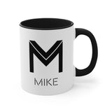 Name mug -- Mike -- Black accent mug -- Printify