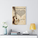 Music Song Lyrics -- Canvas 18"X24" -- Beneath a Painted Sky