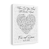 Lyrics -- Fran and Dennis 5/27/1972 -- Canvas 11x14 -- Printify