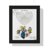 Lyrics -- Heather & Mike  02.01.21 -- Black framed 11"x14" -- Printify